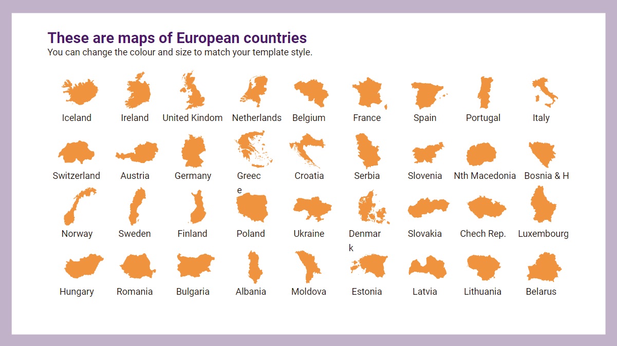 Europe icons slidesforeducation