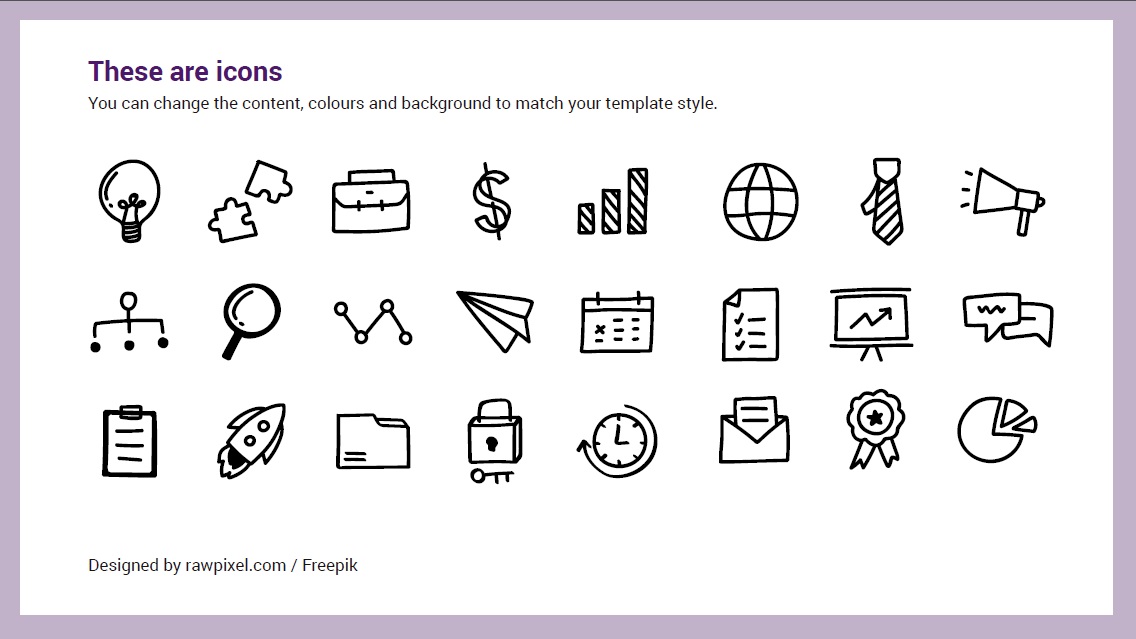 Hand-drawn business icons slidesforeducation