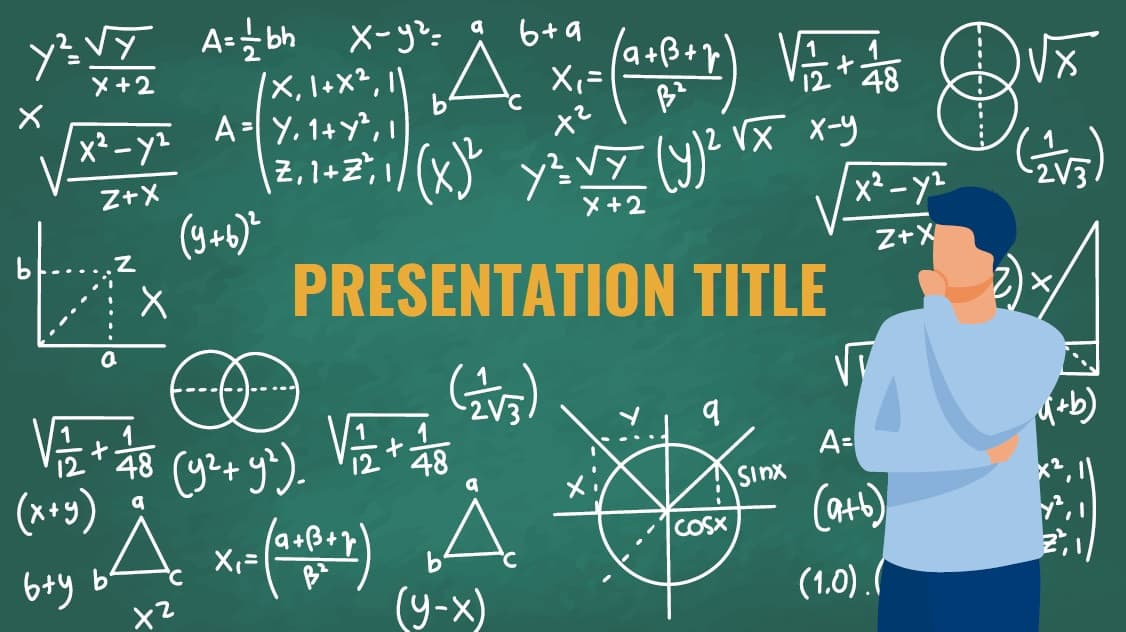 Mathematics. Free Presentation Theme Template mathematics, data and statistics. Power Point, Google Slides and Keynote