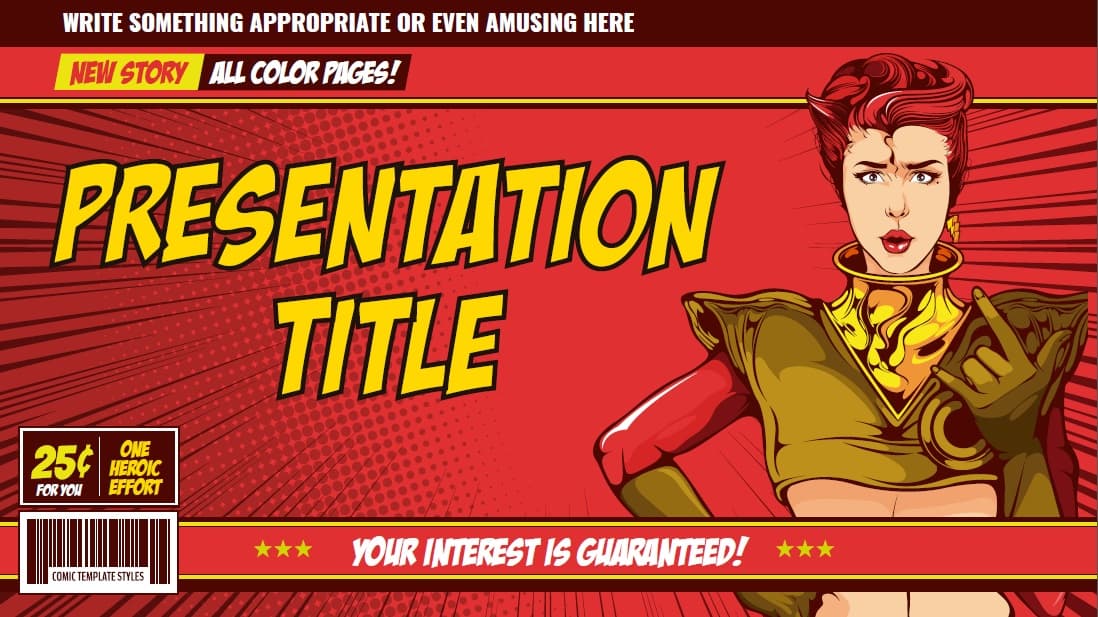 Comic. Free Presentation Theme Template Video Games and Technology