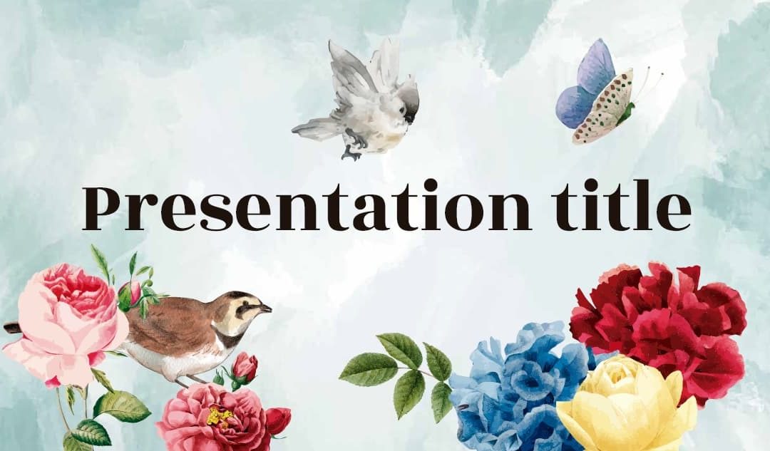 Watercolor. Free Power point template, Google Slides and Keynote theme