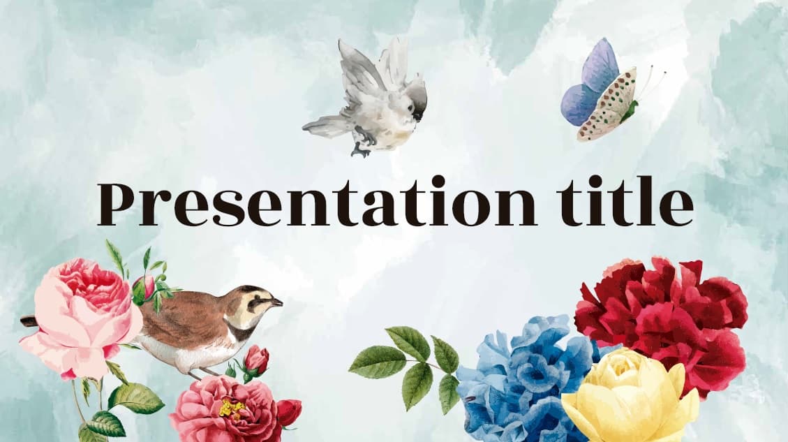 Watercolor slidesforeducation template