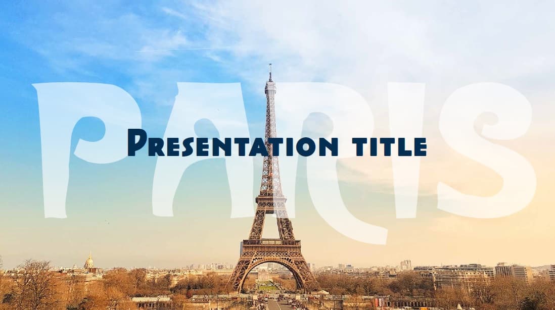 Paris ? Free Template for City Presentations. Power Point, Google